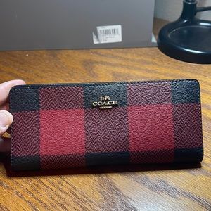 Coach wallet plaid red and black new without tags.